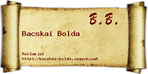 Bacskai Bolda névjegykártya